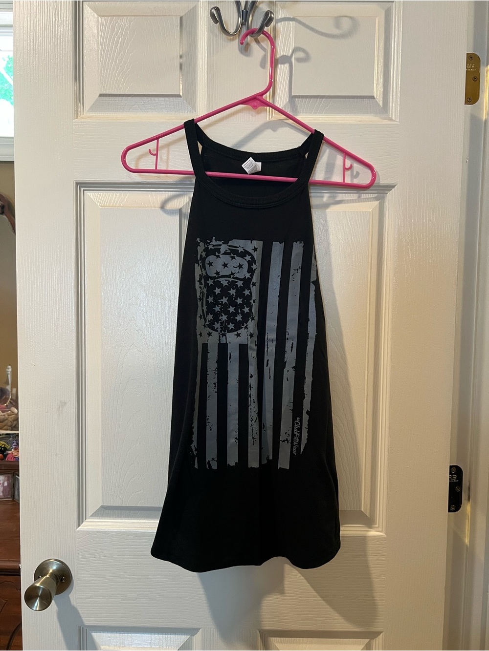Black Graphic Flag Tank Top